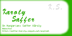 karoly saffer business card
