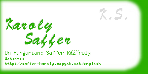 karoly saffer business card
